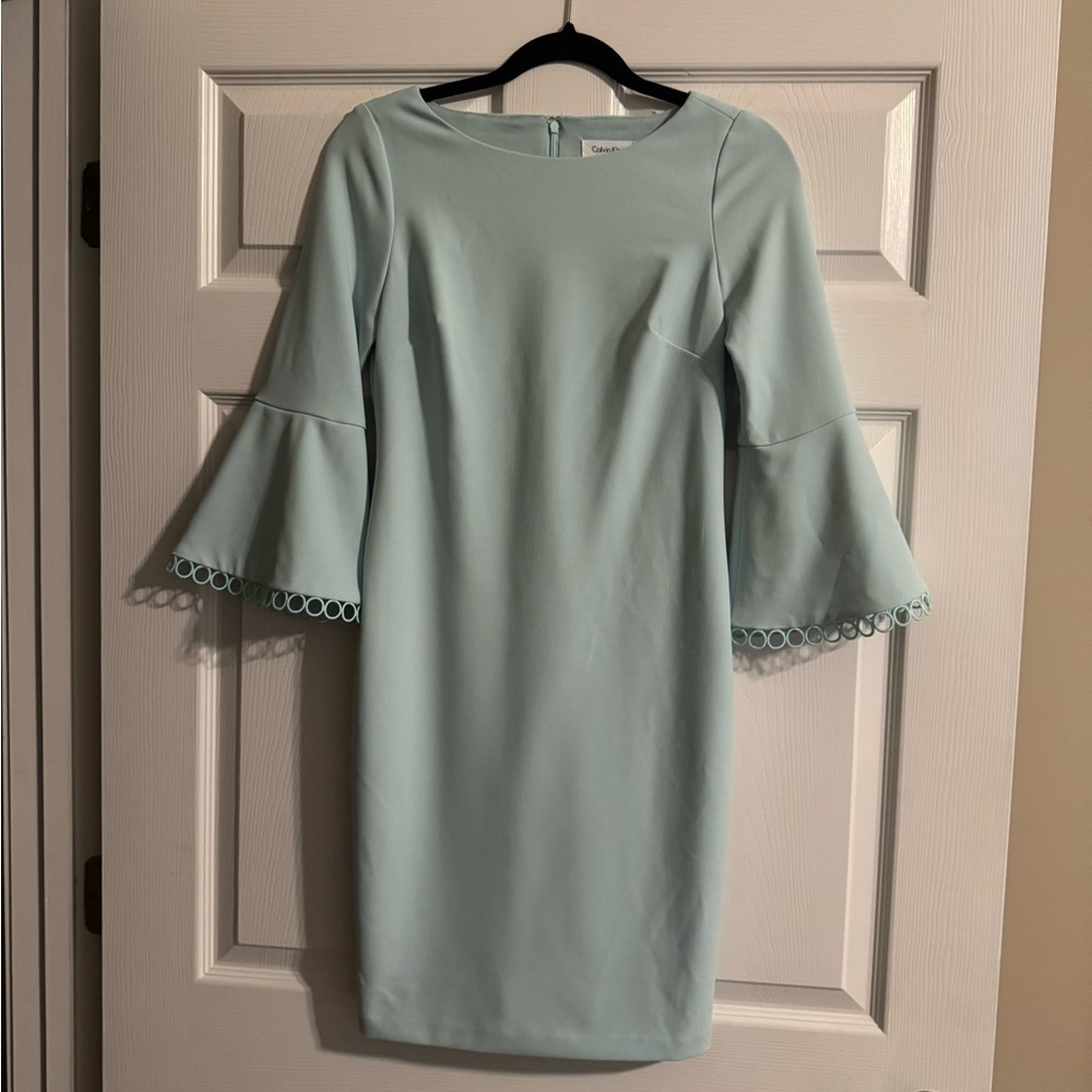 Calvin Klein Mint Bell Sleeve Sheath Dress